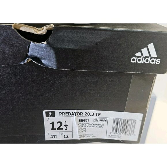 Adidas Men's Core Black/Dgh Solid Grey Predator 20.3  TF Soccer Cleats Size 12.5 - Picture 3 of 16